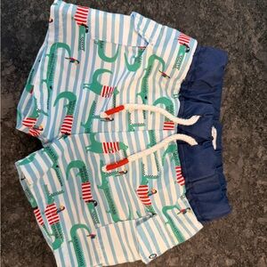 Mud Pie Blue and Green Striped Kids Shorts